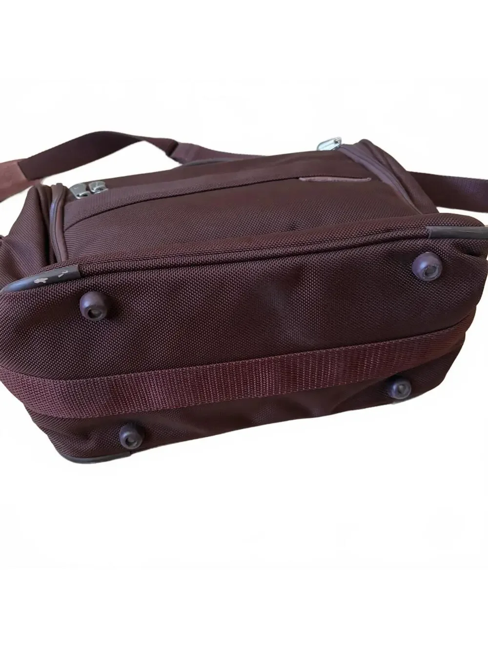 Briggs & Riley Travel Bag Hanging Tote Crossbody Strap Ballistic Burgundy Unisex